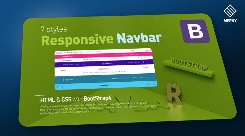 7 styles Responsive Navbar. ep 01