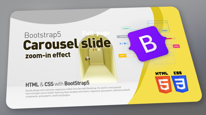 Bootstrap5 – Full Page Carousel slide zoom-in CSS effect